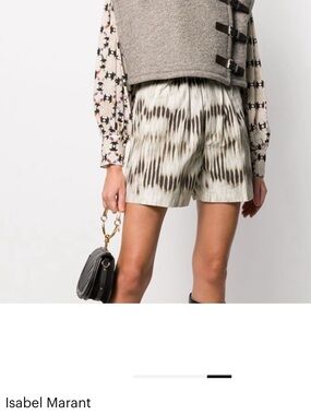 Isabel Marant Cream and Black Tie-Dye Shorts Size Medium 100% Cotton